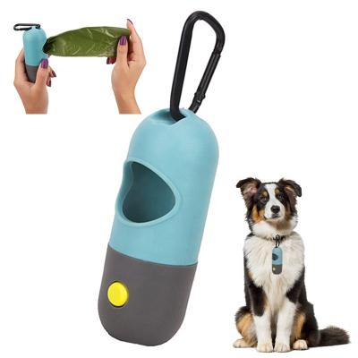 China Viable OEM Bolsa Caca Perro Plastic Pill Shape Dispenser Holder Pet Cleaning Tool Led Light Product Mascotas Dog Poop Bag Dispenser for sale