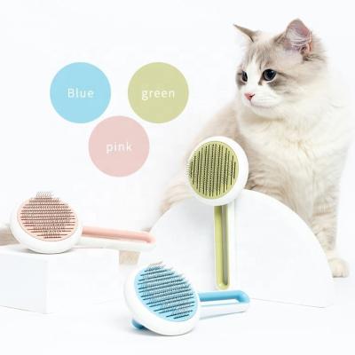 China Viable Cleaning Pet Individual Pet Accesorio Para Mascotas OEM Stainless Steel Plastic Bristle Comb Grooming Brush Cat Remove Dog Pet Hairs for sale