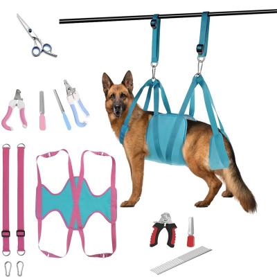 China OEM Mascota Viable Dog Hair Remover Nail Trimming Dog Polyester Hanging Hammock Pet Grooming Cleaning Tool Hammock Perro for sale