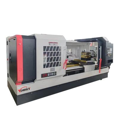 China Building Material Shops CK6180 Heavy Duty Large Flat Bed Horizontal CNC Lathe turning Machine for sale
