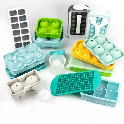 China Amazon Supplier Best Viable Diamond Ice Cube Mold Portable Ice Ball Maker Silicon 2 in 1 Ice Cube Tray for sale