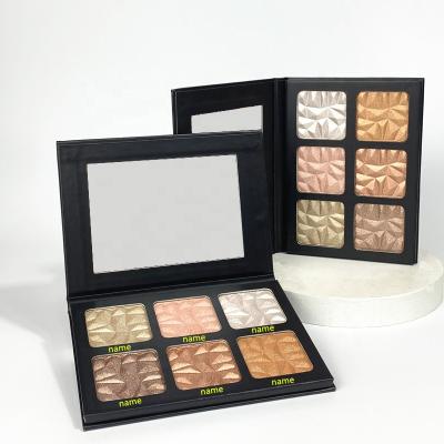 China High Quality Professional Makeup Face Highlighter 6 Color Makeup Highlighter Bar Palette Waterproof for sale