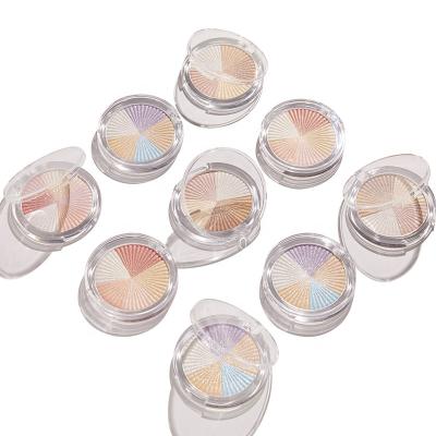 China Waterproof High-Dye Durable Pressed Matte Shimmer 6 Color Private Logo Highlighter for sale