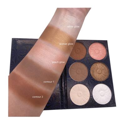 China Waterproof Face Highlighter&Bronzer Make Your Own Brand Makeup Highlighter Palette for sale