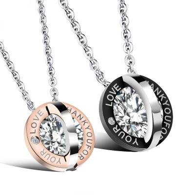 China skin-friendly & Eternal American Pendant CZ Diamond Jewelry For Couples I Love You Necklace 100 Languages Eco-Friendly Lovers for sale