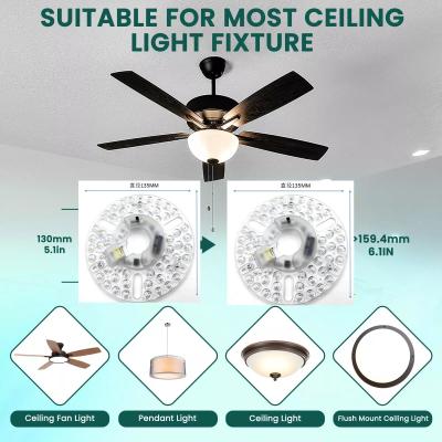 중국 5.3?? 유니버설 천장 팬 LED 조명 천장 팬 플러시 마운트 천장 조명 교체, 22W 5CCT 3000K 4000K 6000K 1500LM CRI90 디밍 판매용