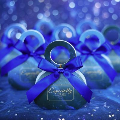 China Recycled Materials Blue Star Portable Wedding Favors Candy Boxes Birthday Party Supplies Gift Box Gift Chocolate Box Bomboniera for sale