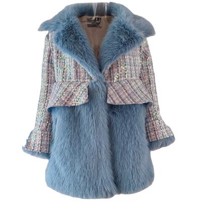 China Lesarte 2021 New Ladies Coat Winter Faux Fur Mid Length Loose Sequined Thickening Anti-wrinkle Temperament Coat for sale