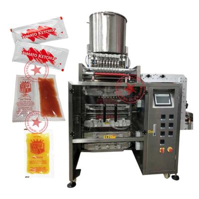 China Food Pouch High Speed Liquid Filling Sealing Multi Lane Packing Machine for Tomato Sauce Ketchup Honey Sauce Packing for sale