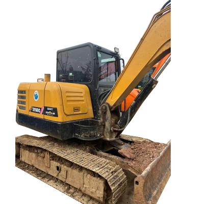 China Used SANY Mini 6 Ton SY60C Crawler Excavator Compact Digger Machine / Sany SY 60C Micro Excavator SY60 SY 60 0.1-0.28m ³ for sale