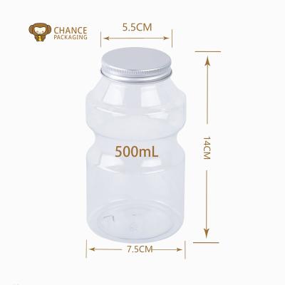 China Beverage Crash Buys 500ml Food Grade Color Material Transparent Beverage Bottle With Foil Cap For Fresh Juice for sale