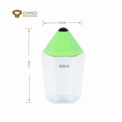 China Plastic Food Pencil Shape Bottle For Cookie Cake Candy Pea With PP Cap 200ml 300ml 500ml Or 6oz 8oz 10oz 14oz for sale