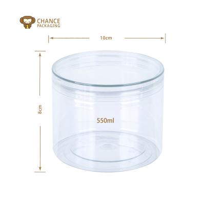 China Large Diameter Neck 550ml 650ml 1100ml Food 100 Grain Cookie Jar Kitchen Transparent Food Container For Grains for sale