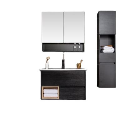 China Cheap Modern Bathroom Vanity Sink Bathroom Cabinets Single Washroom Cabinet Vanities Set Combined With Mirror Cabinet Faucet for sale
