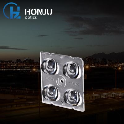 China Street Light Optical Lens Road Lighting 5050 Aspherical PC Optical 4 In 1 Led Light Type Is TYPE 3M Multi Led Street Lens for sale