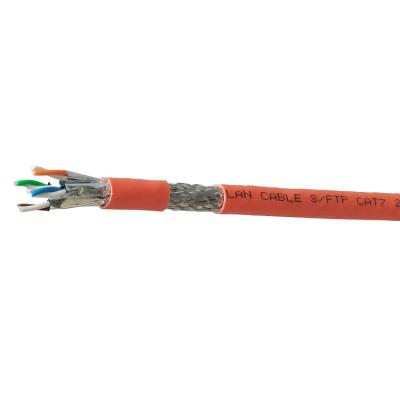 China High Speed Bulk Ethernet Cable 10G Indoor/Outdoor Computer Networks CAT7A Double Solid Copper S/FTP 23 A.W.G. 1000FT of ORANGE LSZH for sale