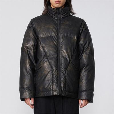 China QUICK DRY Factory Custom Leather Puffer Jacket Casual Fashion For Men And Women for sale