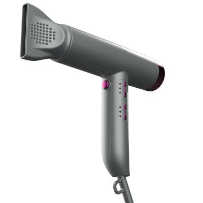 China New Technology T Shape 1600W Plasma Hair Blow Dryer And Ionic Intelligent High Speed Brushless Hair Curler 2 In 1 for sale
