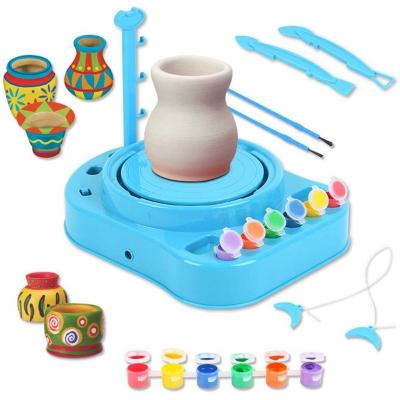 China Educational Kids Toy Pottery Wheel for Crafts Wheel Art Craft Kit Kids Pottery Arts and Crafts Kids Toy Air Dry Sculpting Clay and Painting Craft Kit for Kids for sale