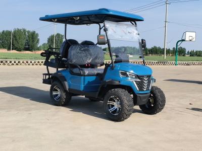 China 2+2 High-End Luxus Blauer Elektro-Golfwagen Lithiumbatterie mit anpassbarer Farbe und Logo zu verkaufen
