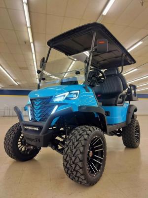 China 2+2 Classic Off-Road Modell Blauer elektrischer Golfwagen Lithiumbatterie mit anpassbarer Farbe und Logo zu verkaufen