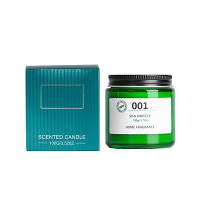 China wholesale 7Oz Aromatherapy Green Glass Jar English Pear Freesia Cologne Wild Blue Bell gift for her mother's day Scented Candle for sale