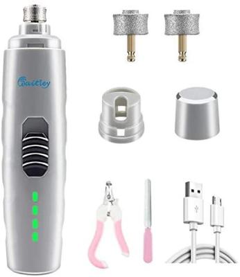China Stocked Waitley Dog Nail Grinder Electric Led Rechargeable Pet Nail Trimmer Low Noise 2-Speed 3 Legs Upgraded Grinding Ports for sale