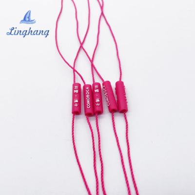 China Viable Plastic Hanging Accessory Attachment Logo Plastic Head Seal Tag with Wax Rope Apparel Label String for sale
