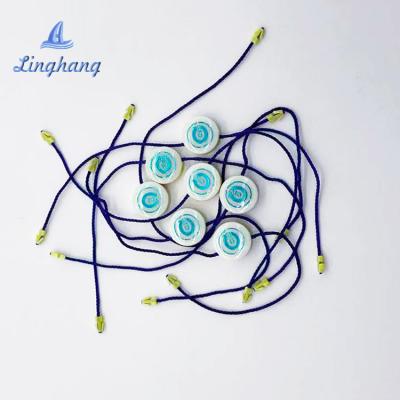 China Viable custom clothing label string seal tag plastic string lock seal tag for plastic tag label drip glue lanyard for sale