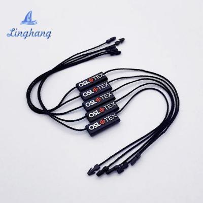 China Viable Plastic Hanging Accessory Attachment Logo Plastic Head Seal Tag with Wax Rope Apparel Label String for sale
