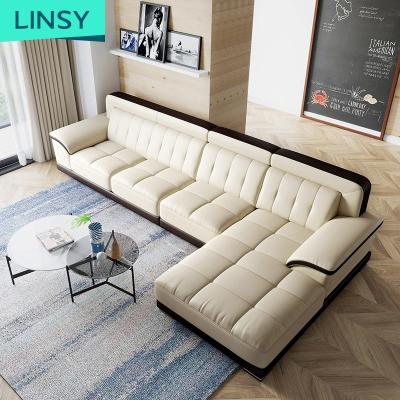 China Pure Leather Sectional Sofa Set Italian European Luxury Modern Large Top Corner True Grain Style Sofa Set for sale