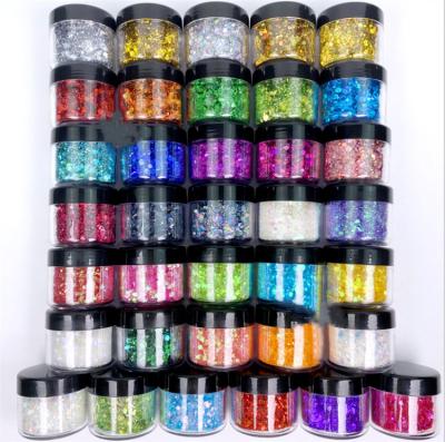China Finger 36 Colors / Glitter Nail Art Glitter Holographic Nail Art Sequin Set Decoration High Quality Acrylic Powder Set for sale