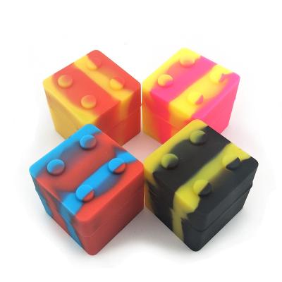China Custom Square 9ml Freshness Preservation Container Silicone Concentrate Jar Essential Oil Storage for sale