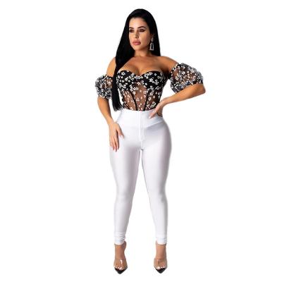 China 2021 PP013 Pocket Zipper Solid Color Women's Tight Pants High Gloss Breathable High Waisted High Stretch Women's Pants for sale