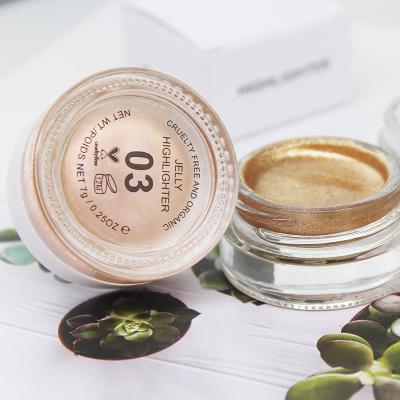 China 7 Colors High Custom Eyeshadow Dye Waterproof Hot Selling Crystal Jelly Highlighter Eyeshadow Cream Primer for sale