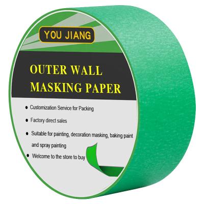 China Kleefstof Automotive 2 inch Verfkikker Kikkerband Groen Crepe Papier Maskerband Te koop