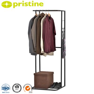 China (Other) Quality Adjustable Garment Household Storage MIT Taiwan Furniture Manufacturer Steel Tube MDF Hanger Rack for sale