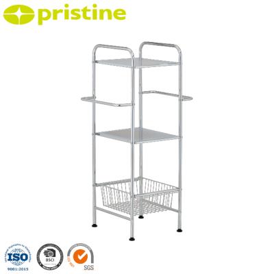 China Wholesale Viable Shopee Amazon eBay Taiwan Household Storage Manufacturer MIT Household Goods Metal Kitchen Storage Organizer with Wheels for sale