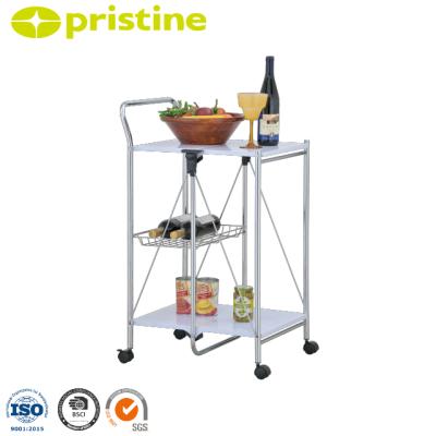 China Storage Taiwan Furniture Manufacturer Round Tube Portable Multifunctional Folding Trolley for sale