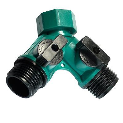 China Split A Two Tap To Plastic Garden Hose Y Tap Connector for sale