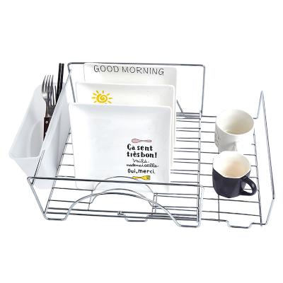 China Sustainable High quality metal dishes bowls and chopsticks Expandable Drainer dish rack for sale