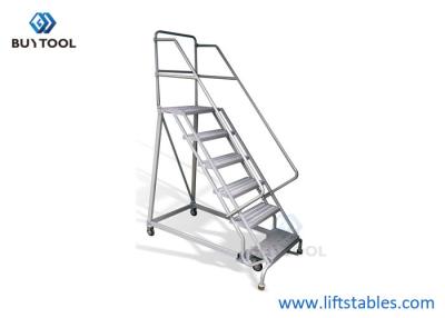 China De Industriële Rolling Ladder 300kg 2340mm van het zes Stappenstaal Hulpmateriaal Te koop