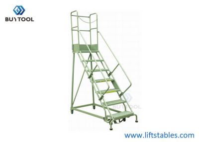 China 660lbs 7 Stap Industriële Ladder met het Rollende materieel van Platformwielen het Plukken Ladders voor Pakhuizen Te koop