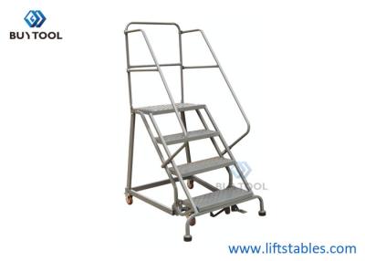 China 150kg 130 Kg 4 de Ladderstaal van de Stap Industriële Stap Rolling Ladder voor Bouwconstructie 8 Voet 10 Voet Te koop