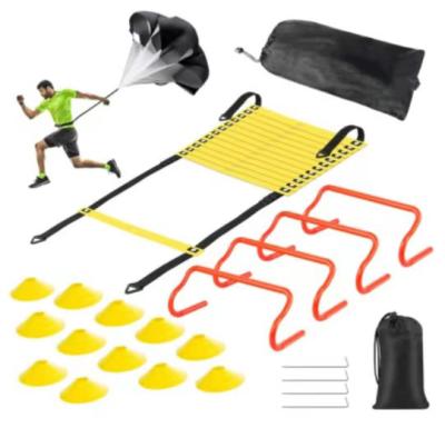 China Custom Outdoor Sports Soccer Field Match Speed Football Agility Ladder Agility Ladder Training Set Cones Circles Parachute Hurdles for sale