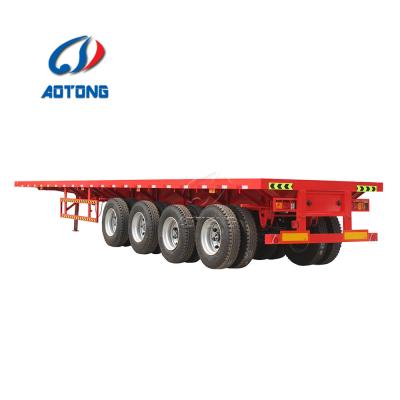 China 20ft 40ft Container Transport Flatbed Semi Trailer with Mechanical/Hydraulic Ladder for sale