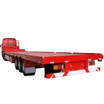 China 3 Axle Lowbed Truck Low Bed Flatbed Semi Trailer for Transporting Cargo and Excavator for sale