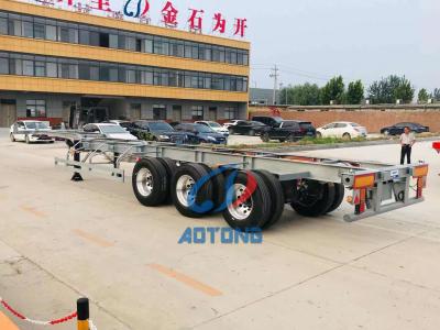China Shipping 20ft 40ft 45ft Container Chassis Semi Trailer Extendable Skeleton Truck Trailers for sale
