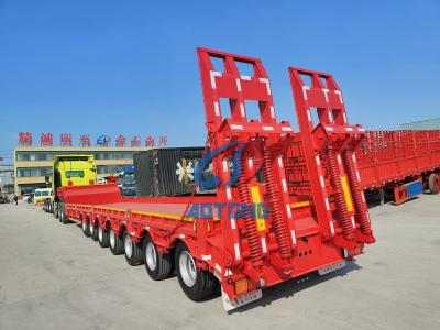 China 60t New Dropdeck Lowboy Semi Trailer Heavy Equipment Carrier Truck for sale