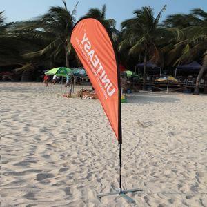 China 65g het Strandvlag van de stoffentraan, de Vlaggen van de de Reclameveer van Aluminiumpool Te koop